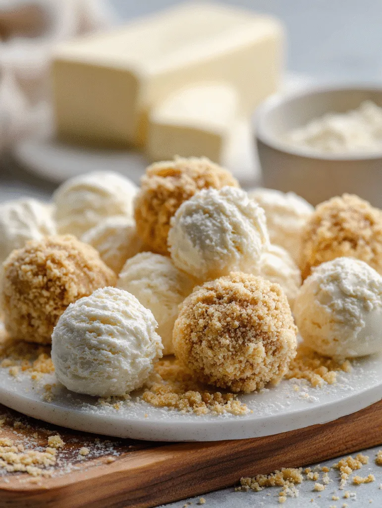 Carnivore cream cheese bites coated in crumb topping on a white plate.