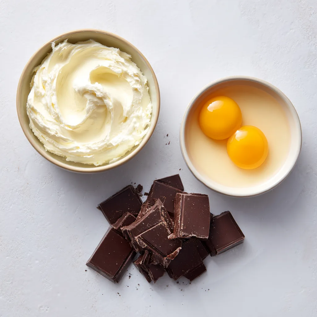 Carnivore Chocolate Mousse - Rich, Creamy & Zero‑Carb Dessert chocolate mousse ingredients flatlay